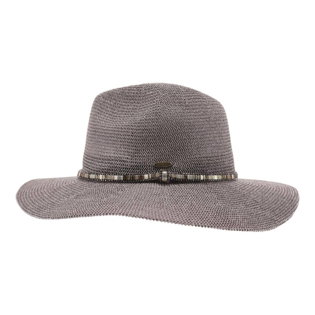 Knit Multi Thread Rhinestone Band Panama Hat