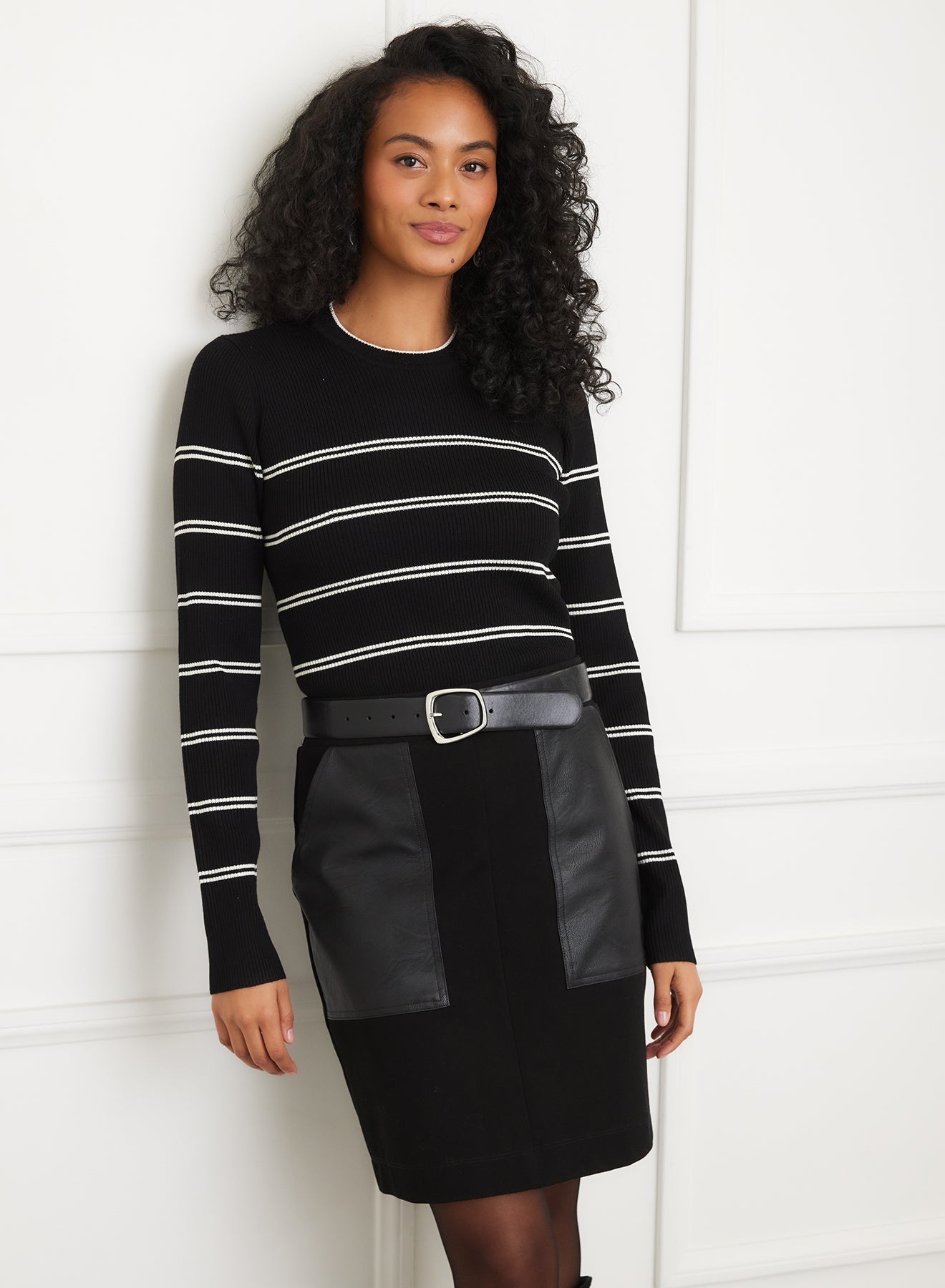 Double Stripe Ribbed Sweater
