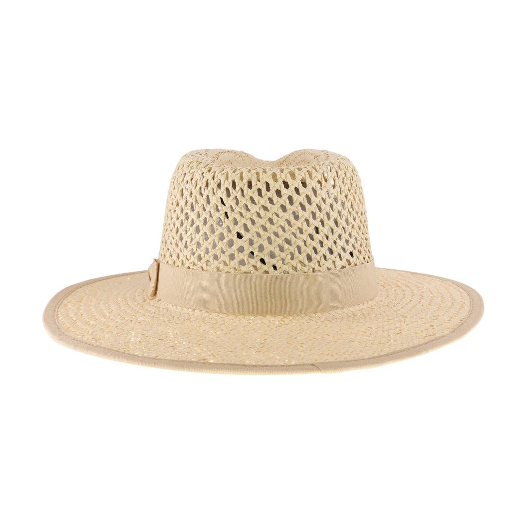 Open Weave Bow Trim C.C Panama Hat