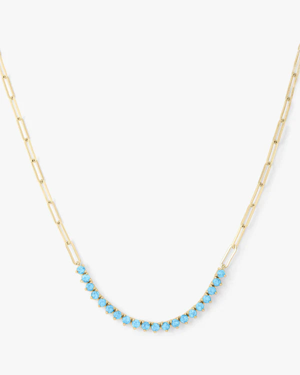 Not Your Basic Samantha Tennis Necklace - Turquiose