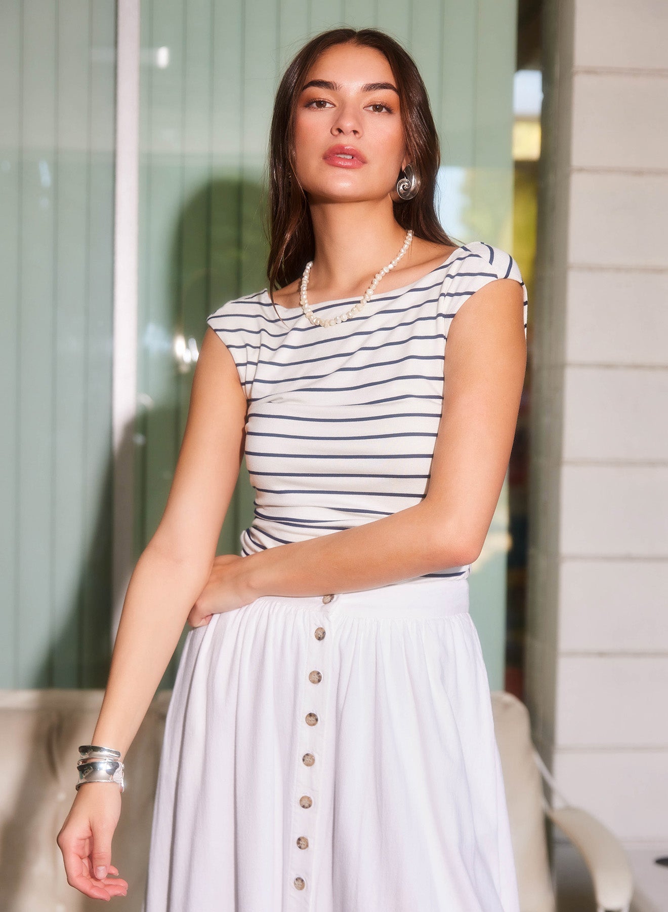 Tasha Side Shirred Top