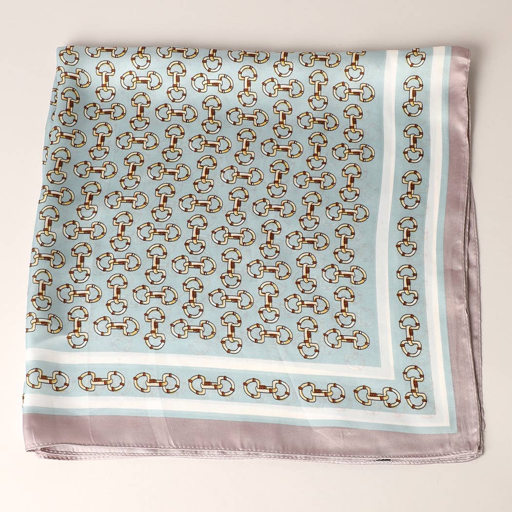 Satin Horsebit Print Light Weight Soft Scarf