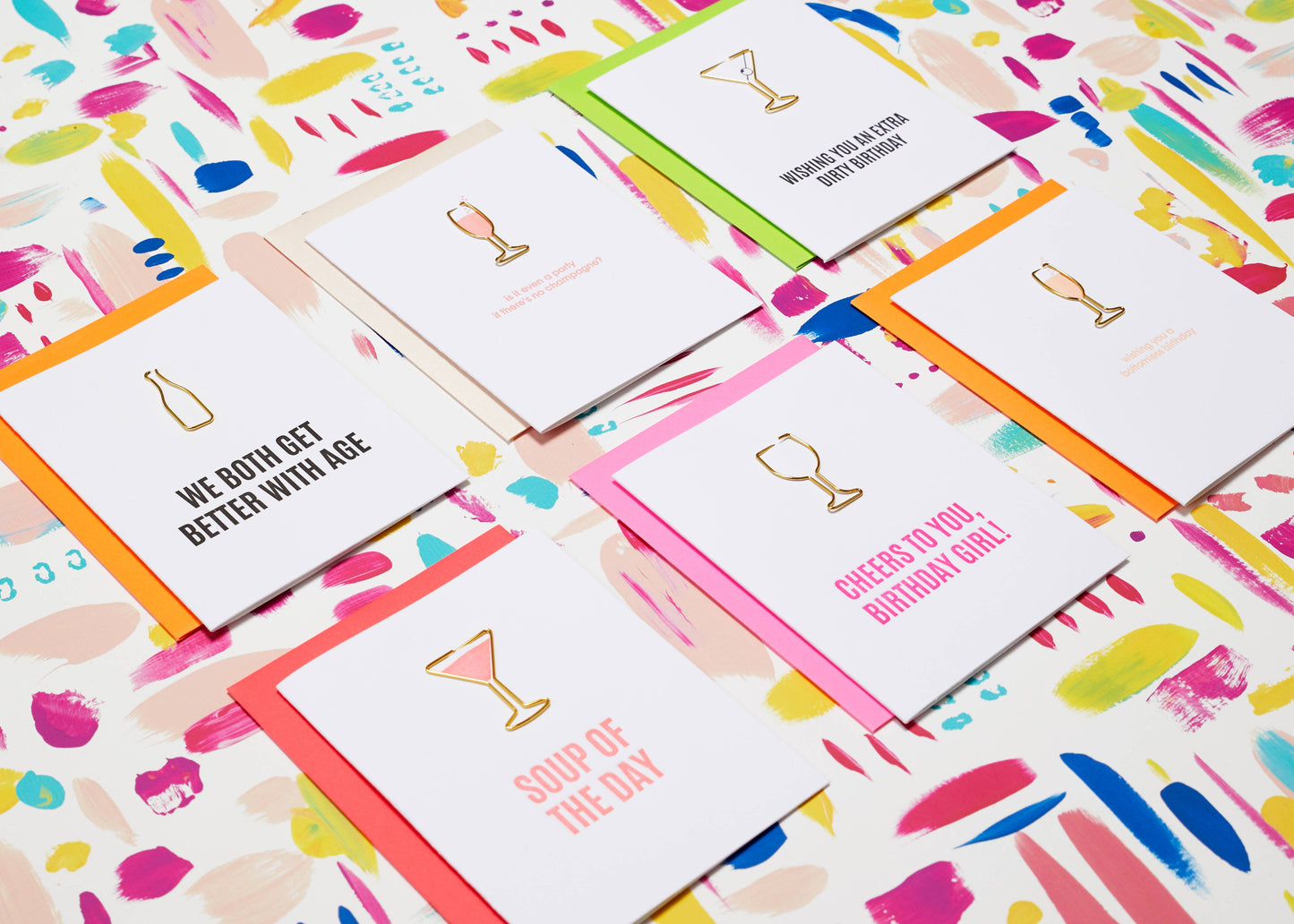 Cheers Birthday Girl Paper Clip Letterpress Greeting Card