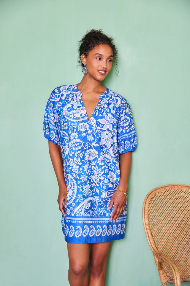 Puff Sleeve Peasant Dress