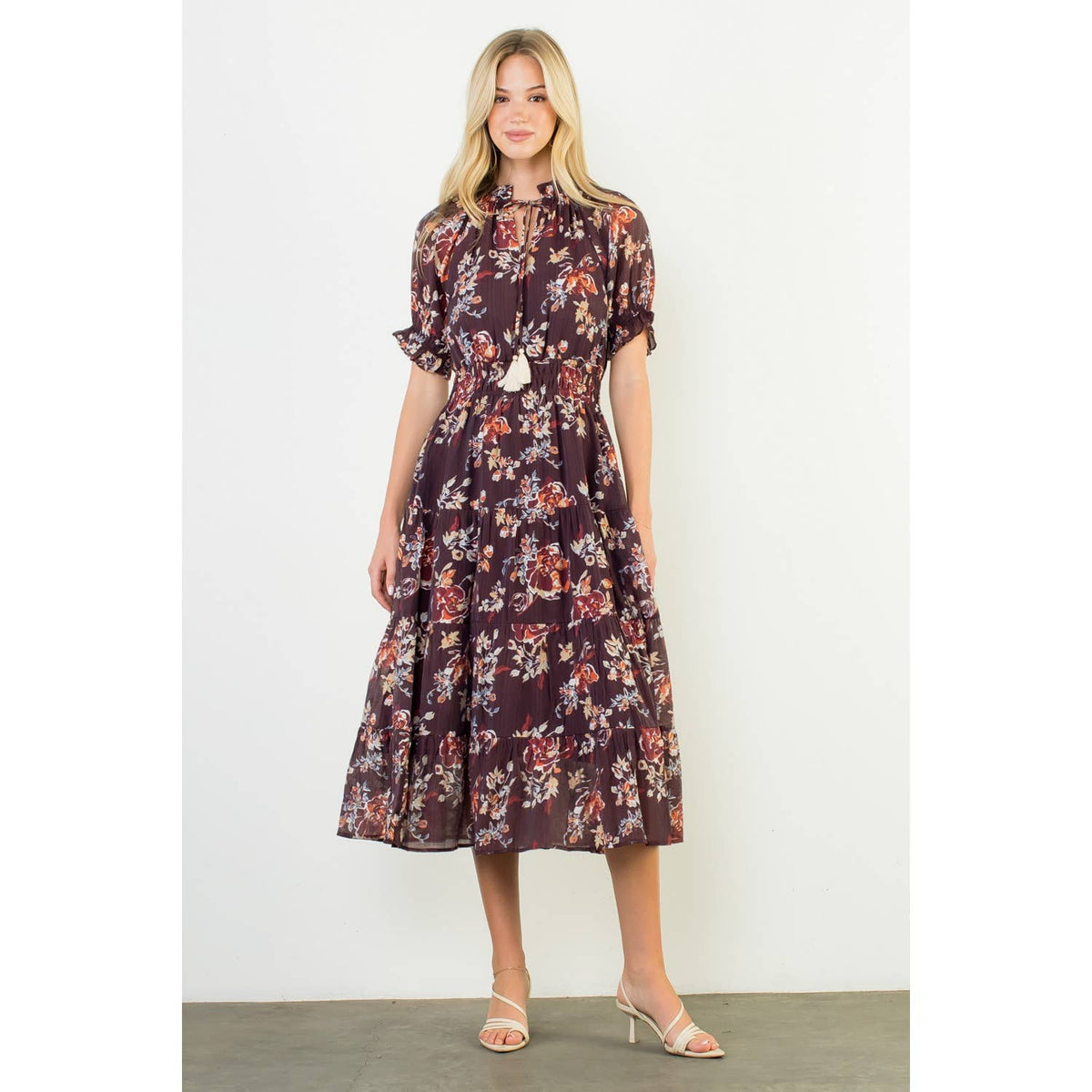 Short Sleeve Floral Maxi Dress