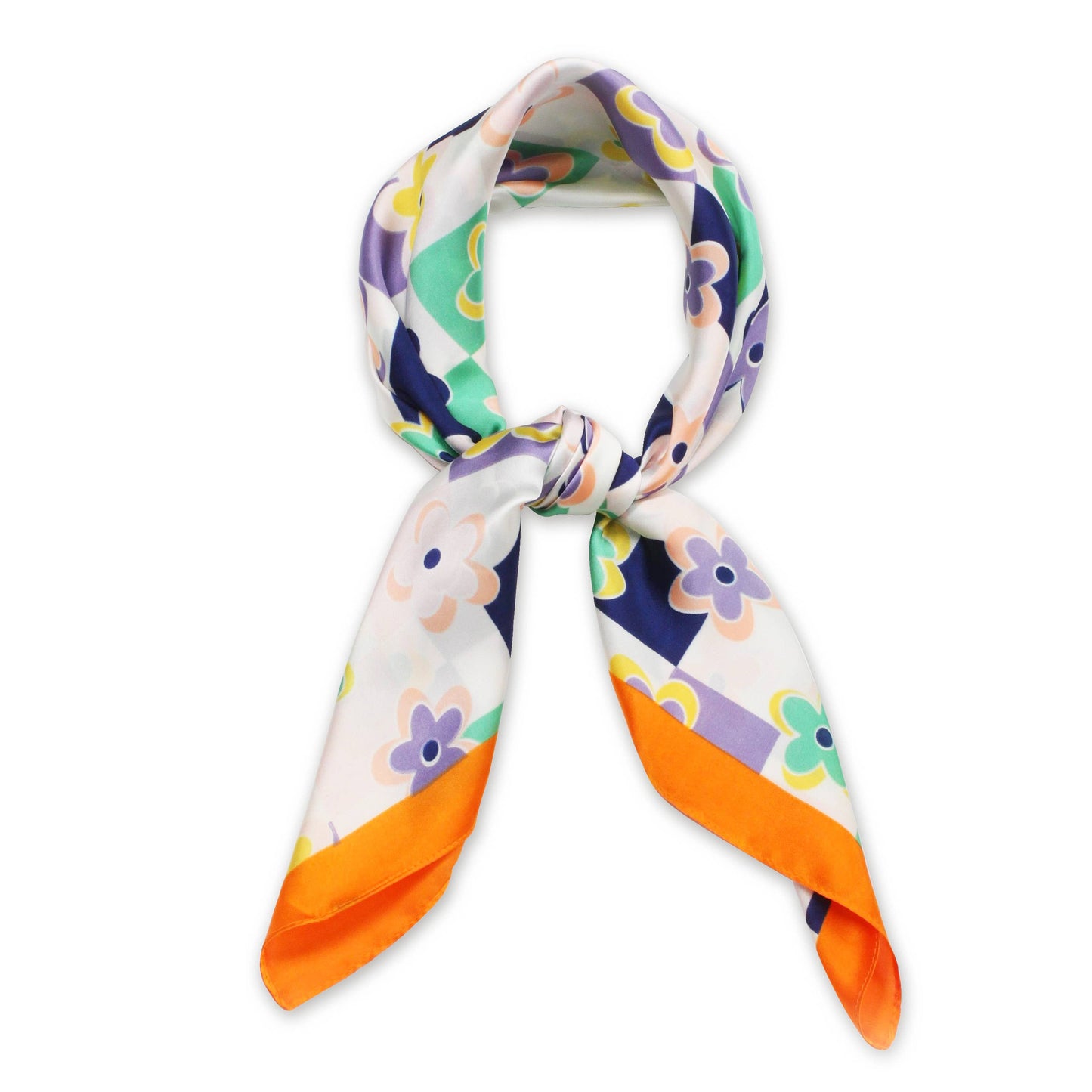Floral Print Satin Square Scarf/Headwrap/Tube top