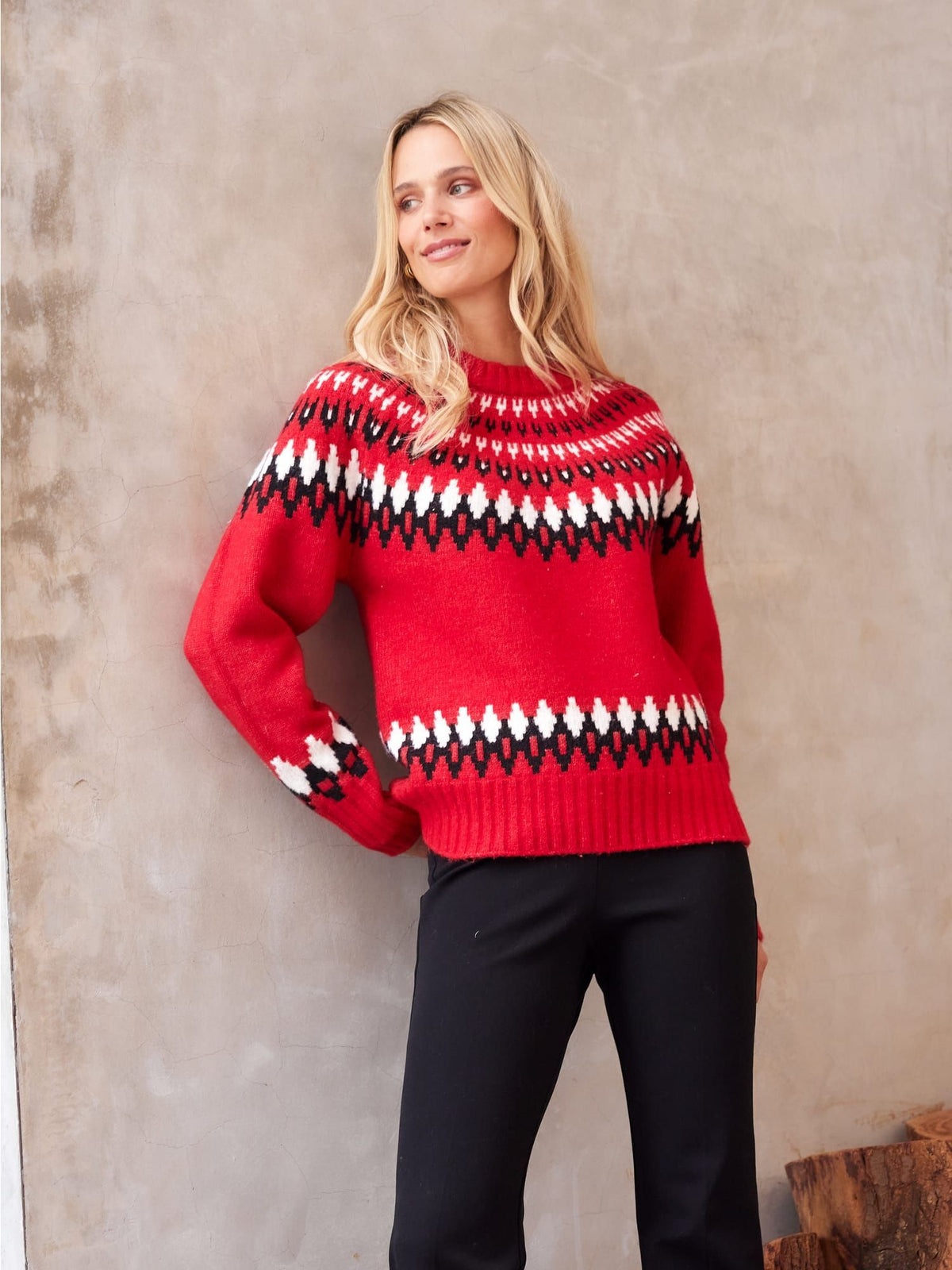 Jacquard Crewneck Sweater