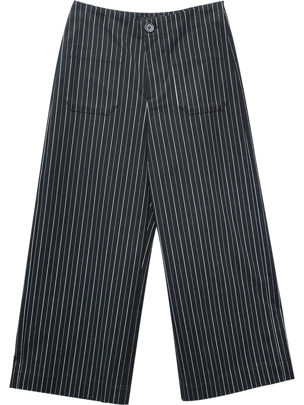 Stripe Cropped Wide Leg Pants