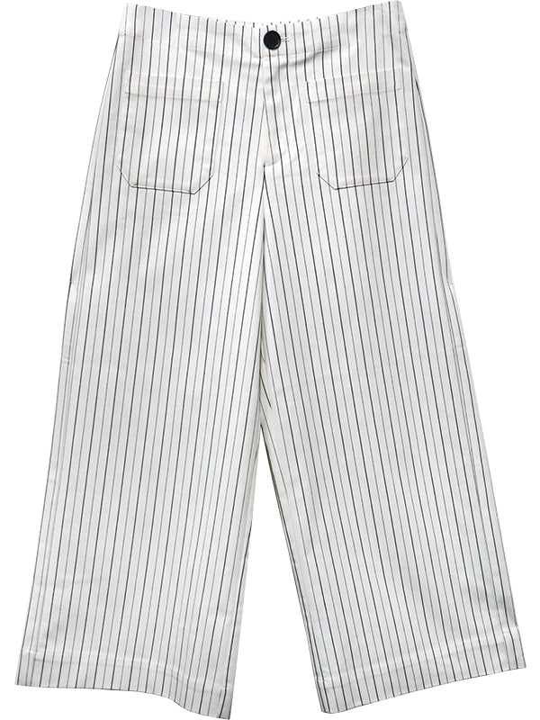 Stripe Cropped Wide Leg Pants