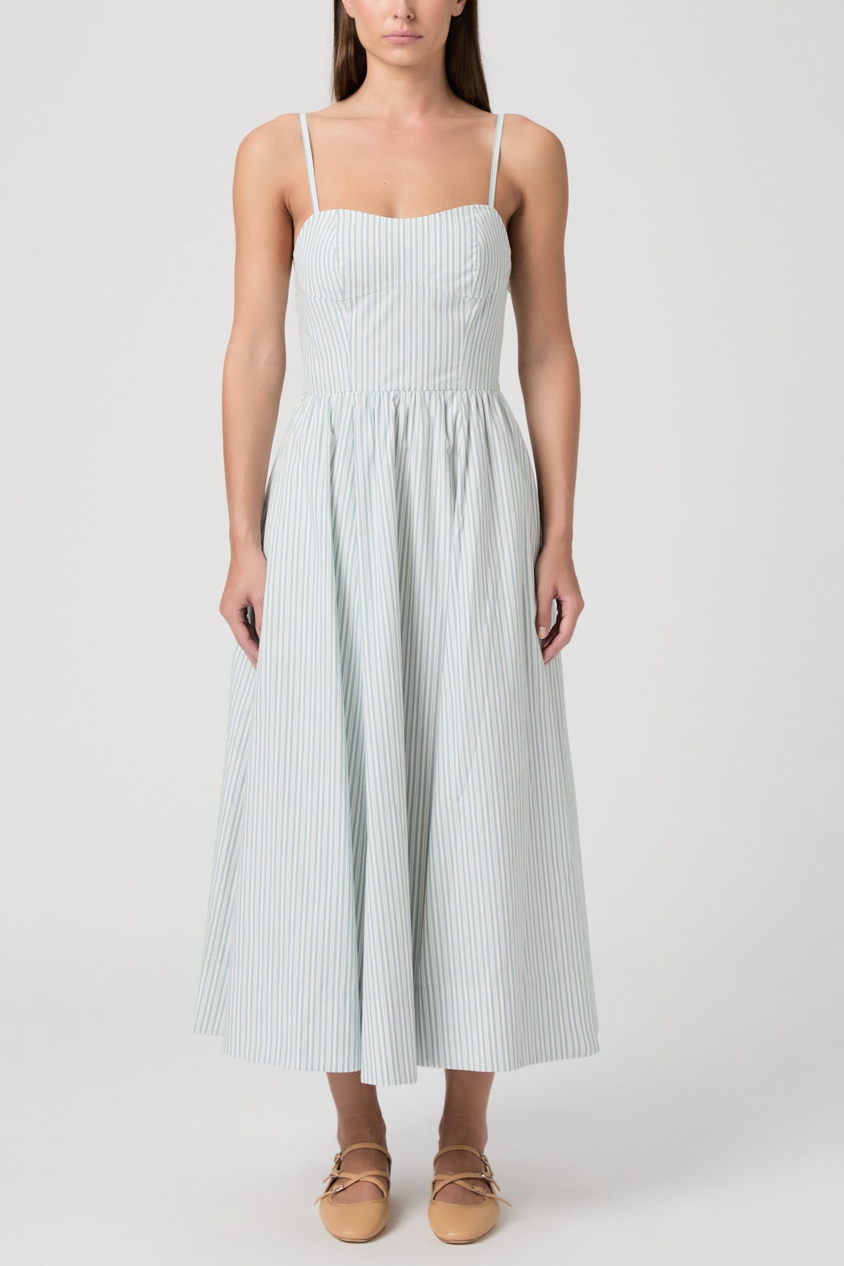 Natalee Dress - Surf/White