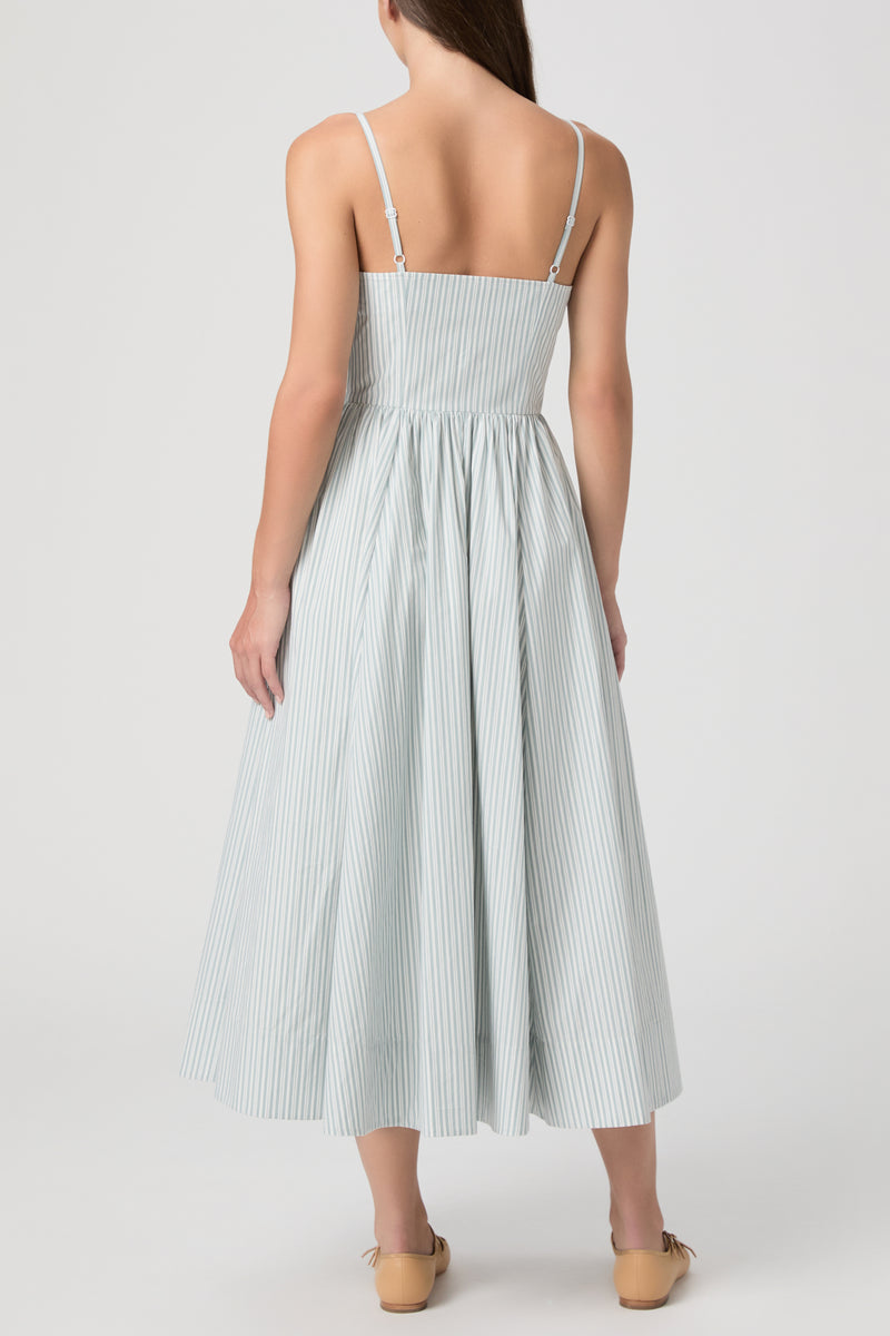 Natalee Dress - Surf/White