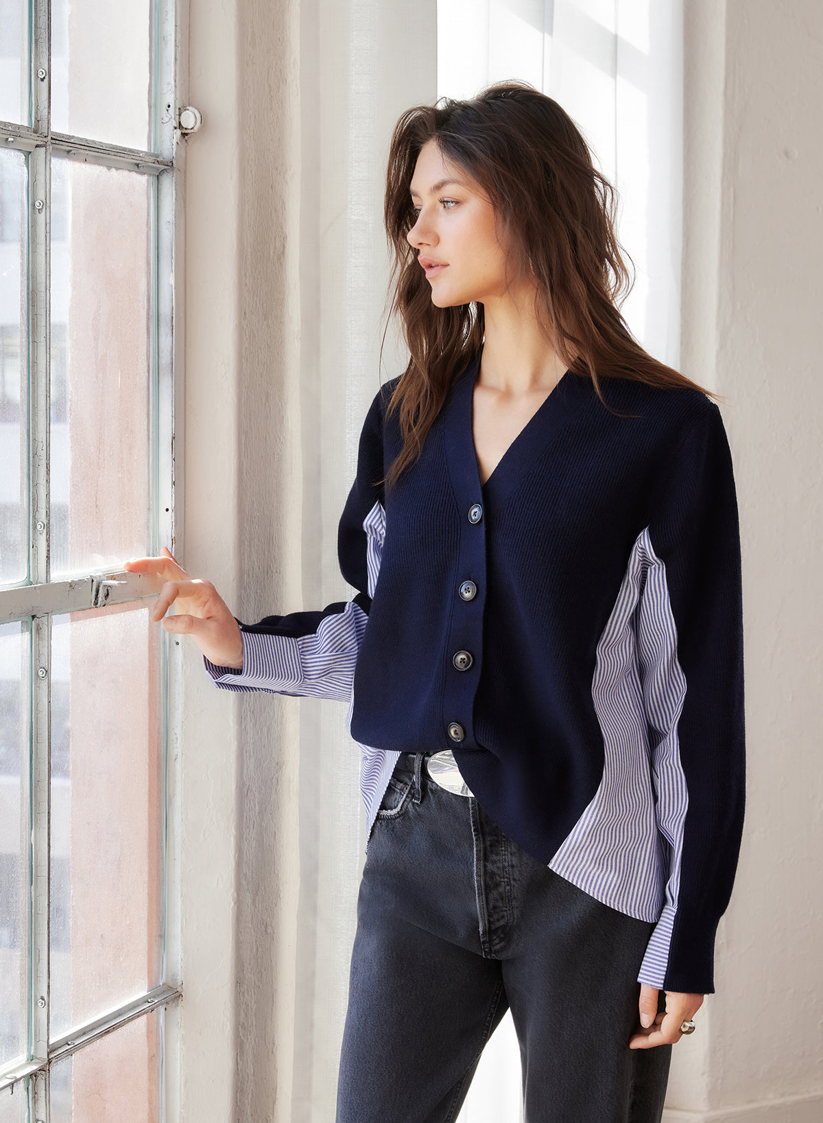 Celine Mixed Media Cardigan