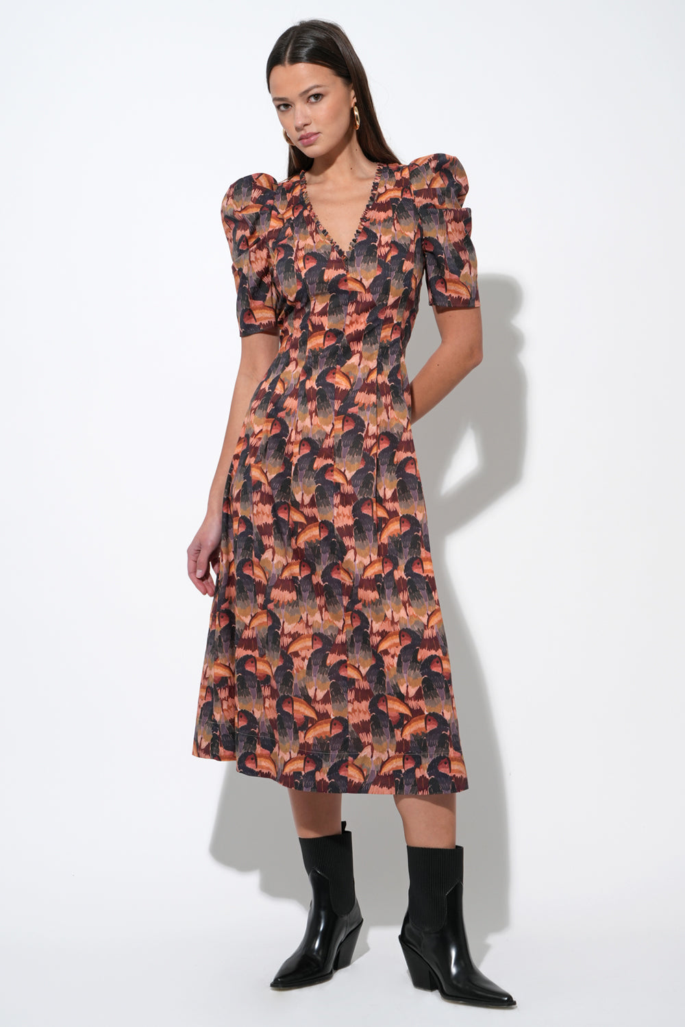 Gracie Puff Sleeve Midi Dress