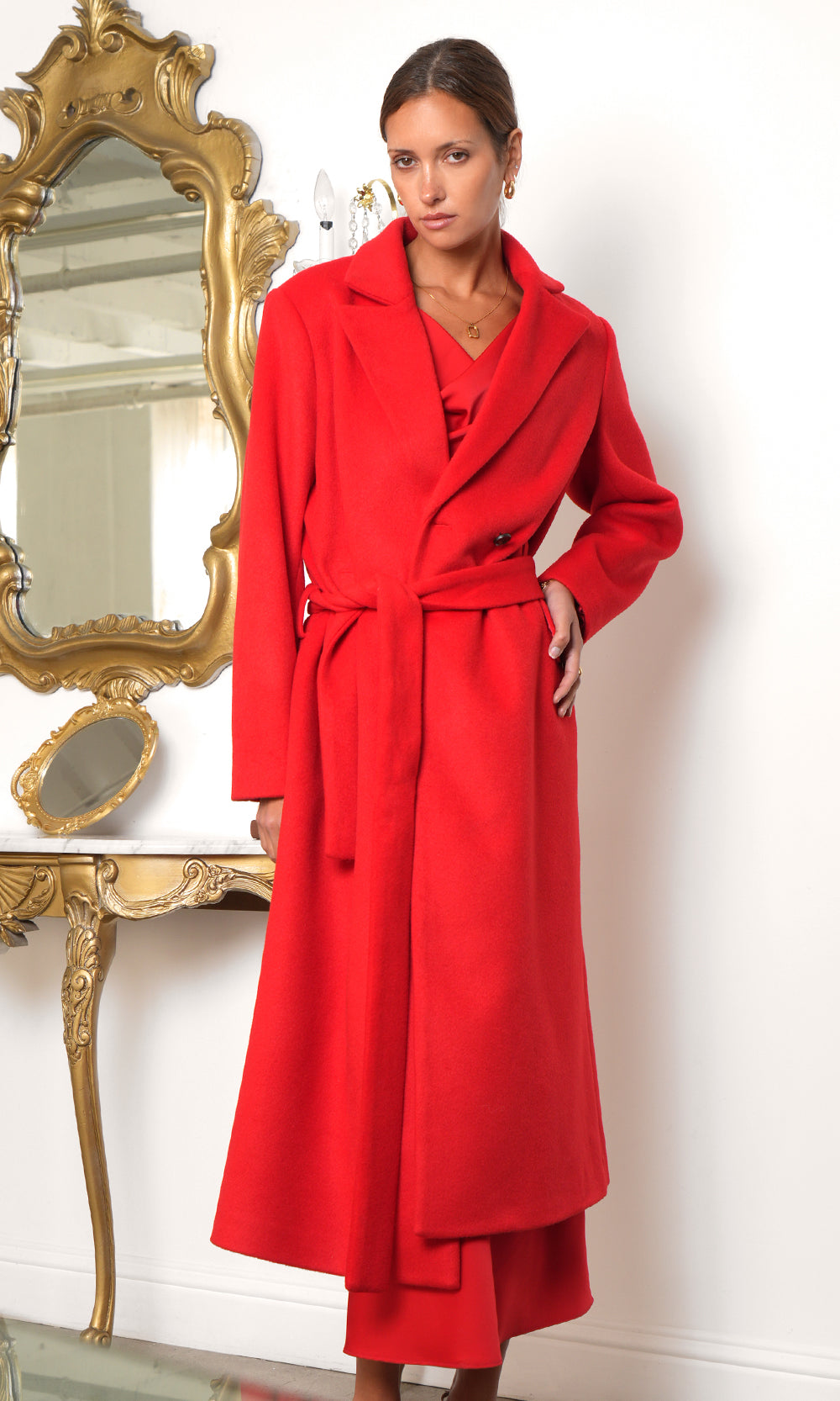 Yuri Wrap Coat With Tie Belt