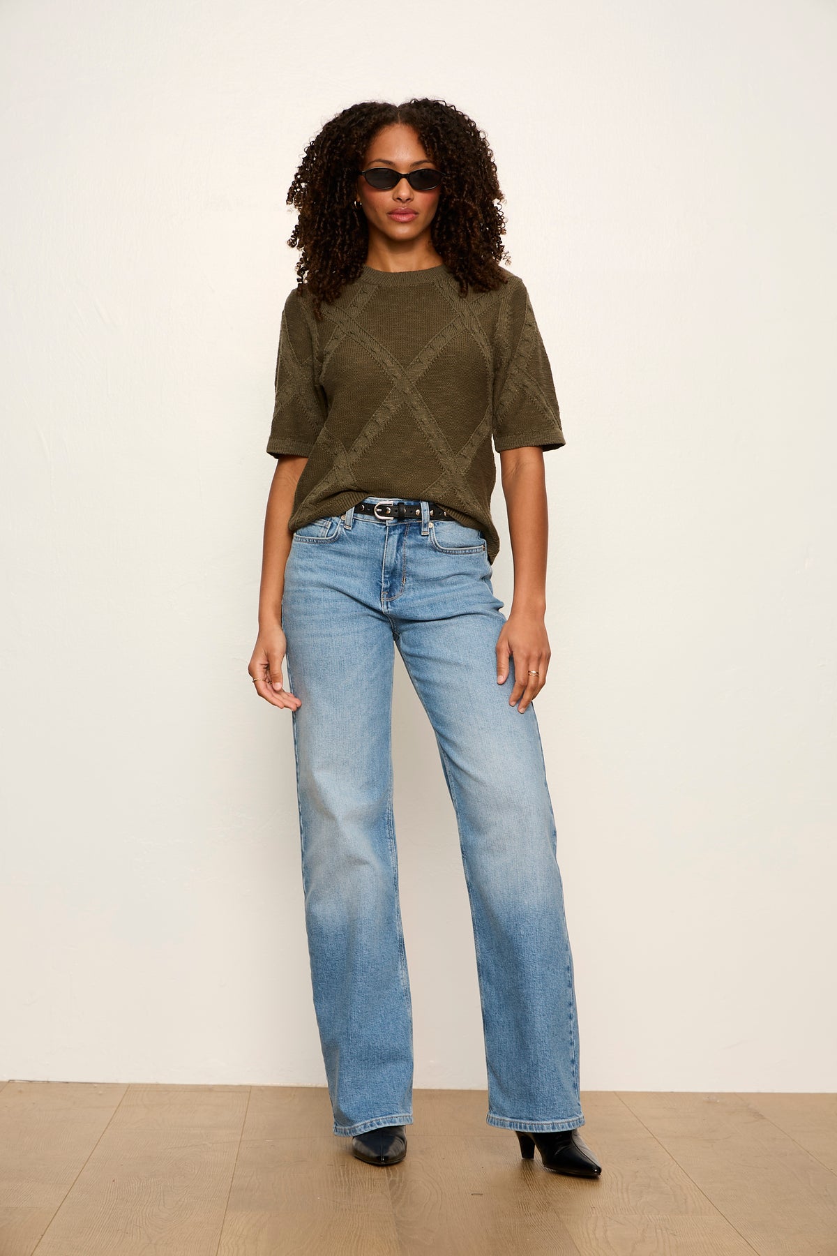 DIAMOND STITCH SWEATER TEE
