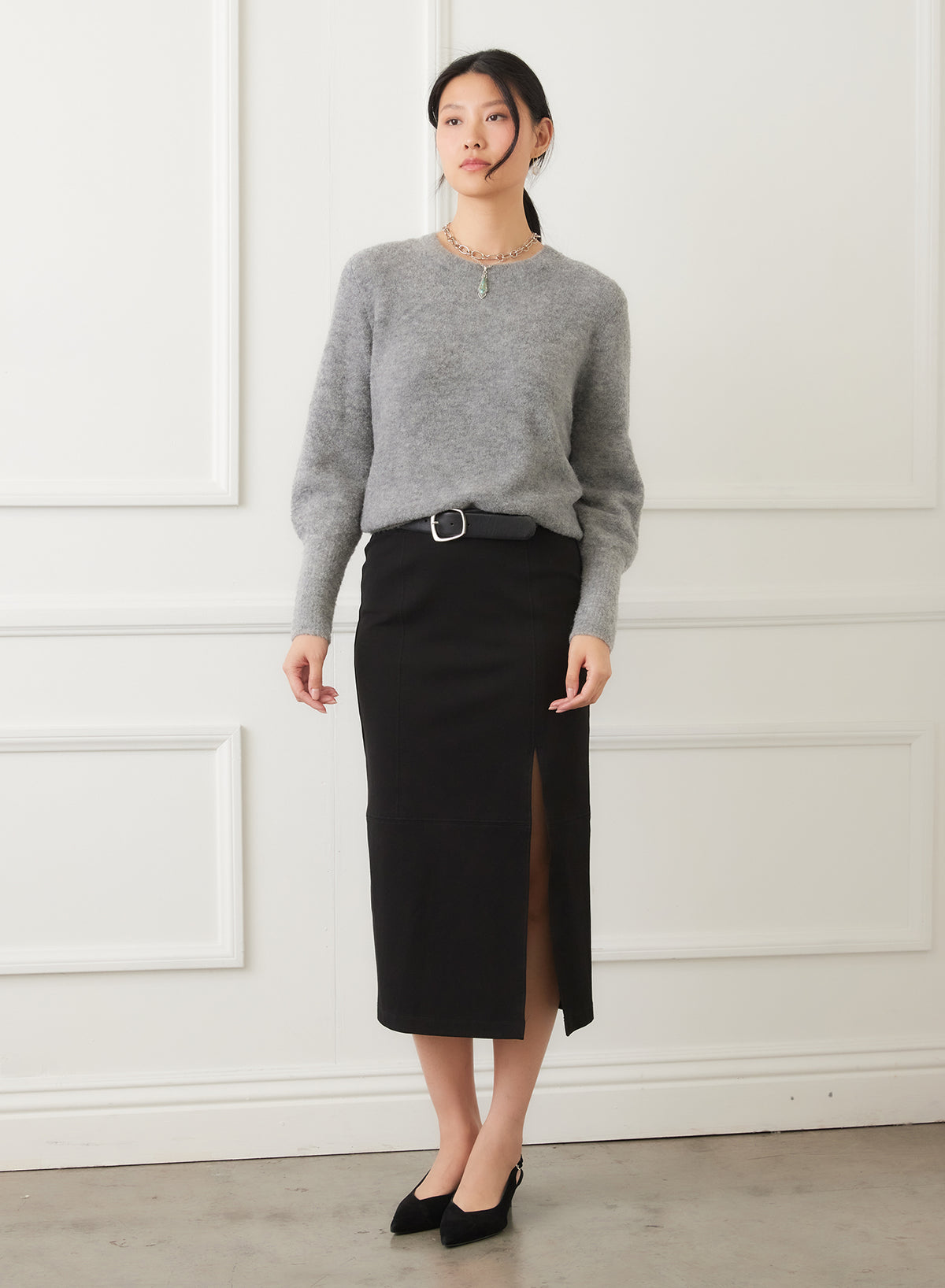 Boucle Blouson Sleeve Sweater