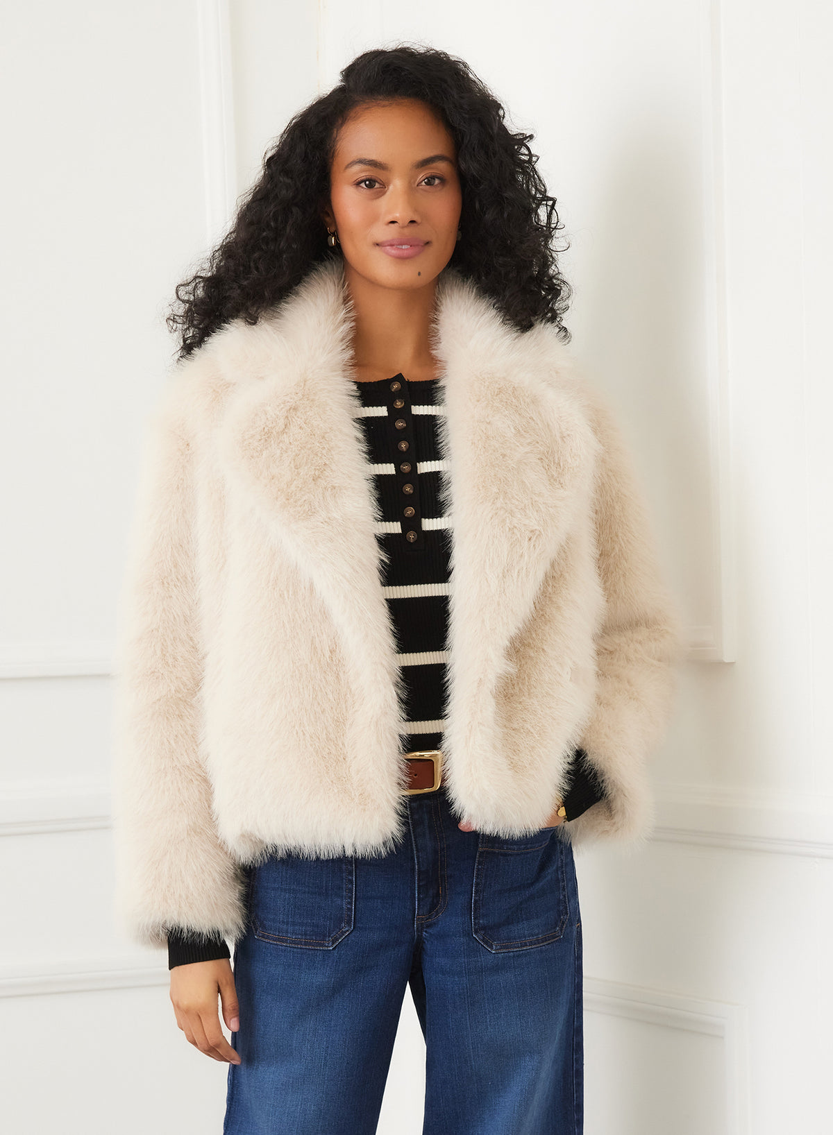 Cropped Faux Fur Jacket