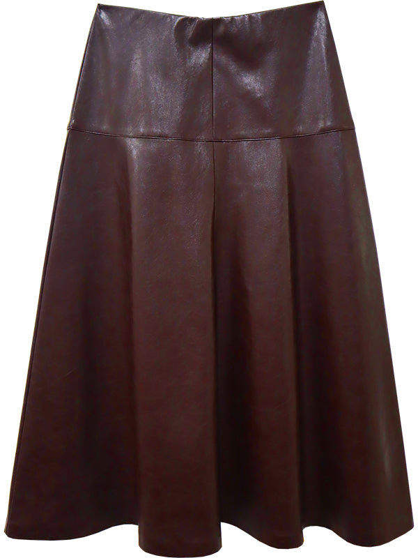Faux Leather Midi Skirt