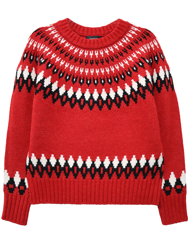 Jacquard Crewneck Sweater