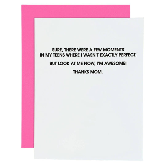 I'm Awesome, Mom - Mother's Day Letterpress Greeting Card