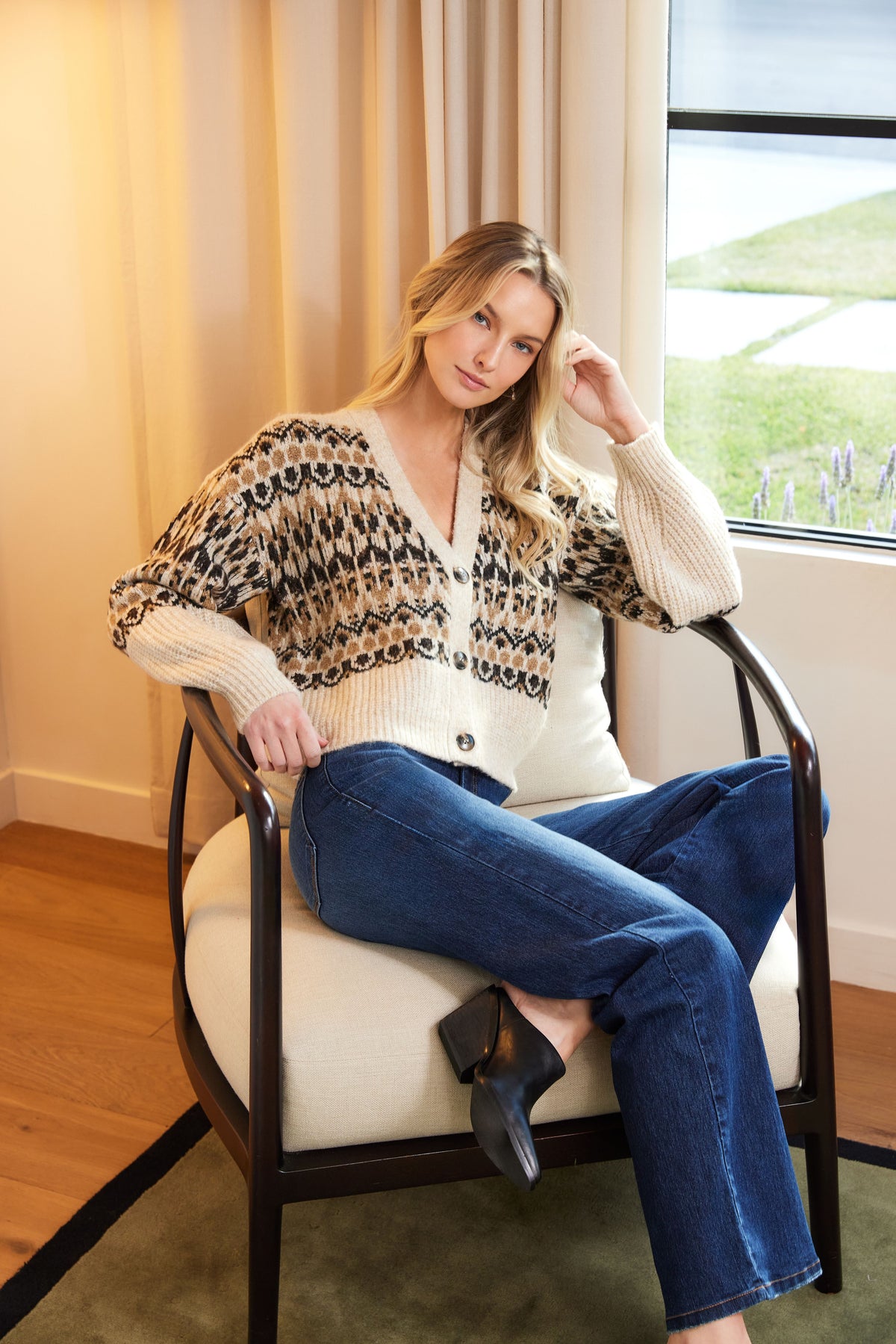 Jacquard Cardigan Sweater
