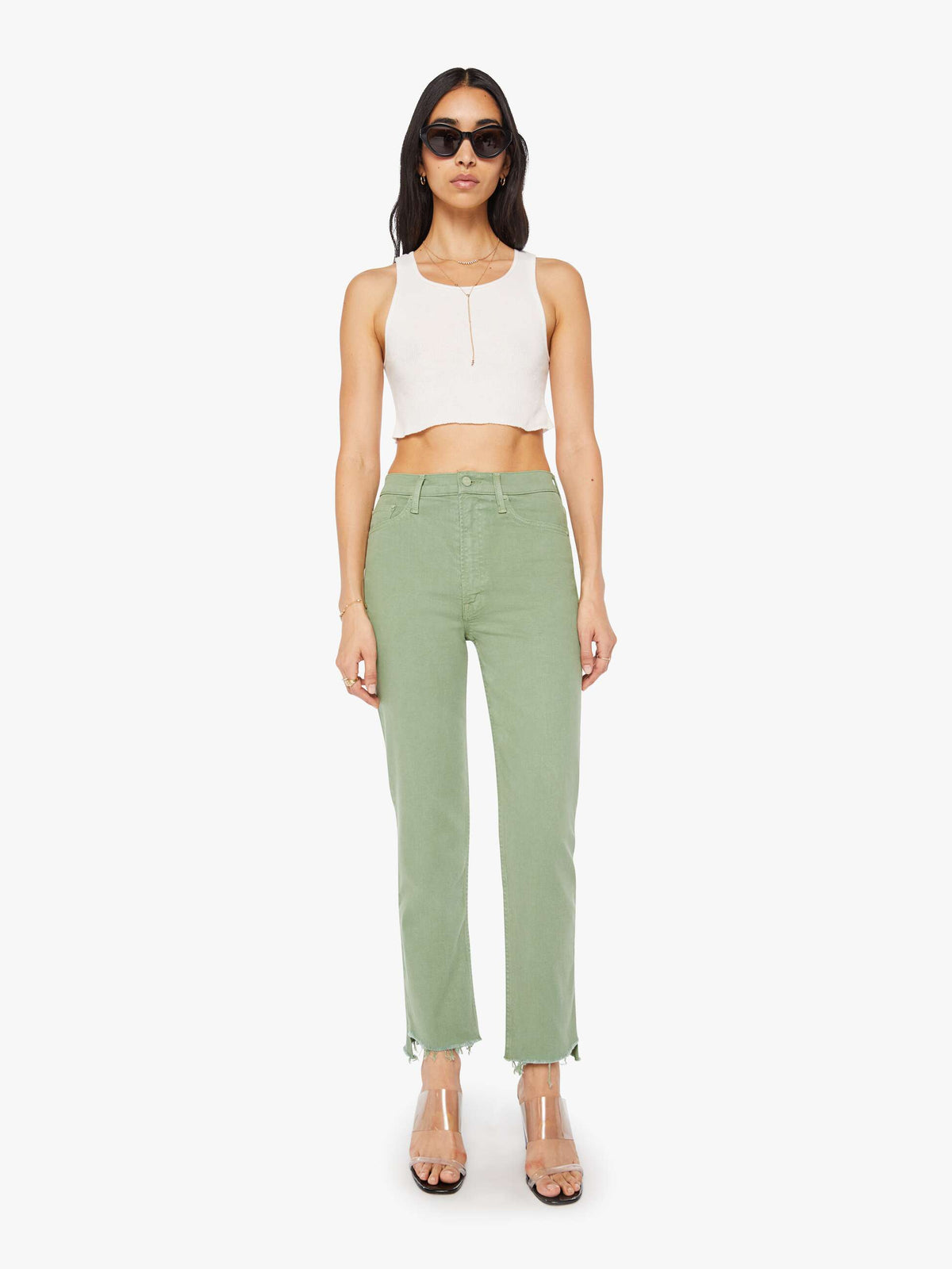 HI WAIST RIDER ANKLE STEP FRAY