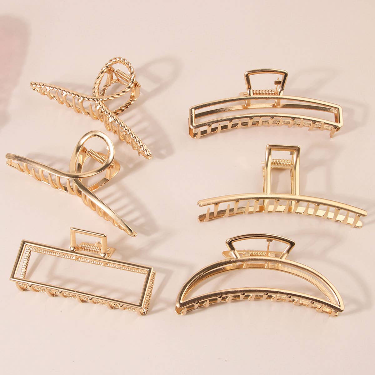 GOLD METAL HAIR CLAW CLIPS_CWABE0199