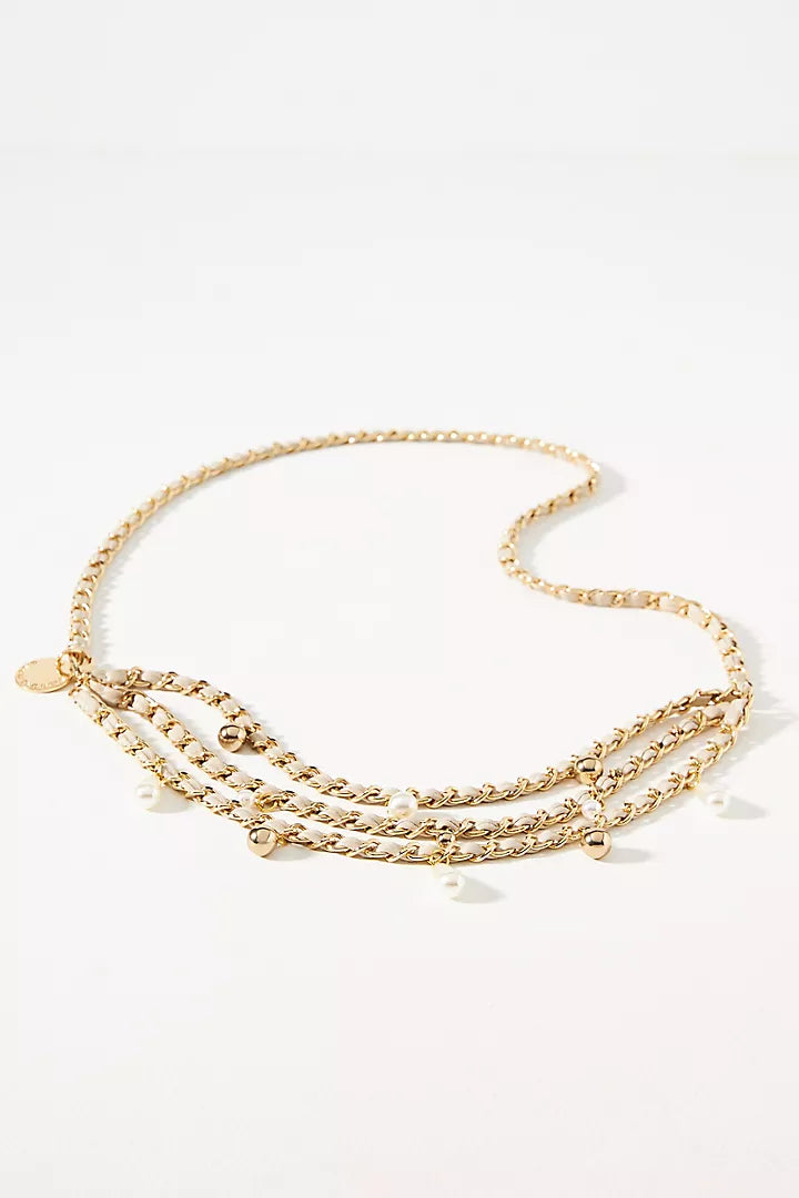 Madelyn Chain Belt - Bone Gold