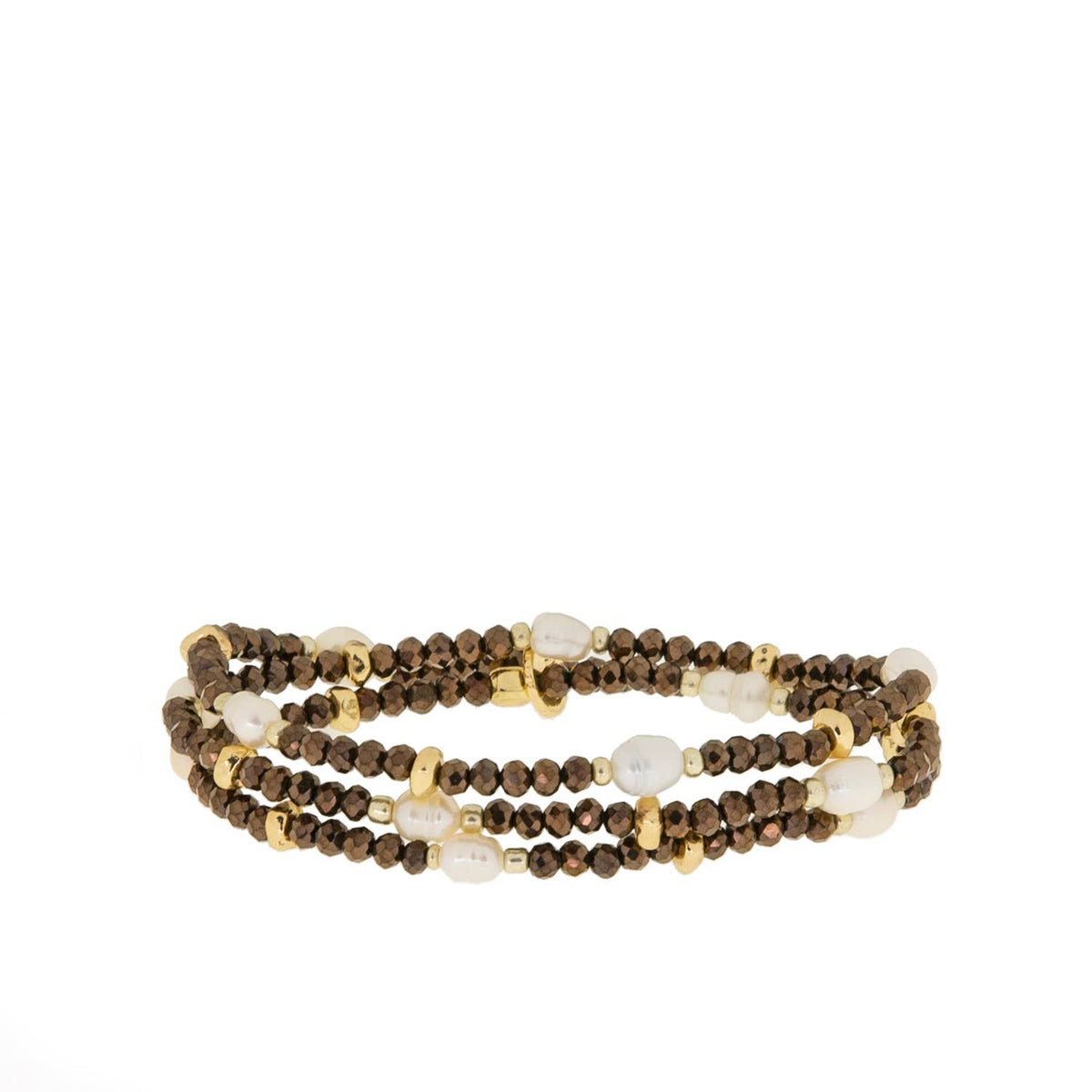 Crystal beaded pearl wrap bracelet