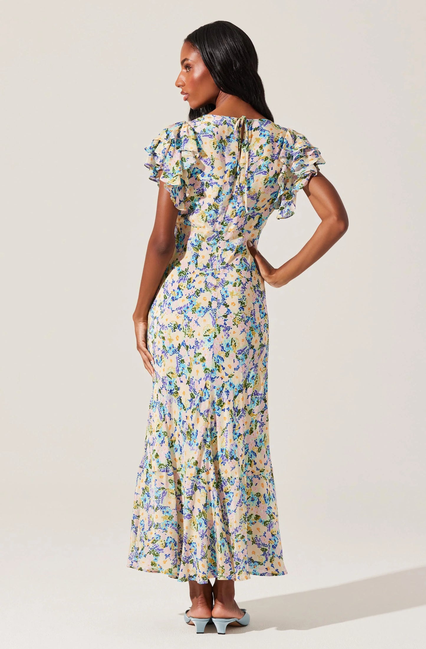 Celestine Floral Flutter Sleeve Dress