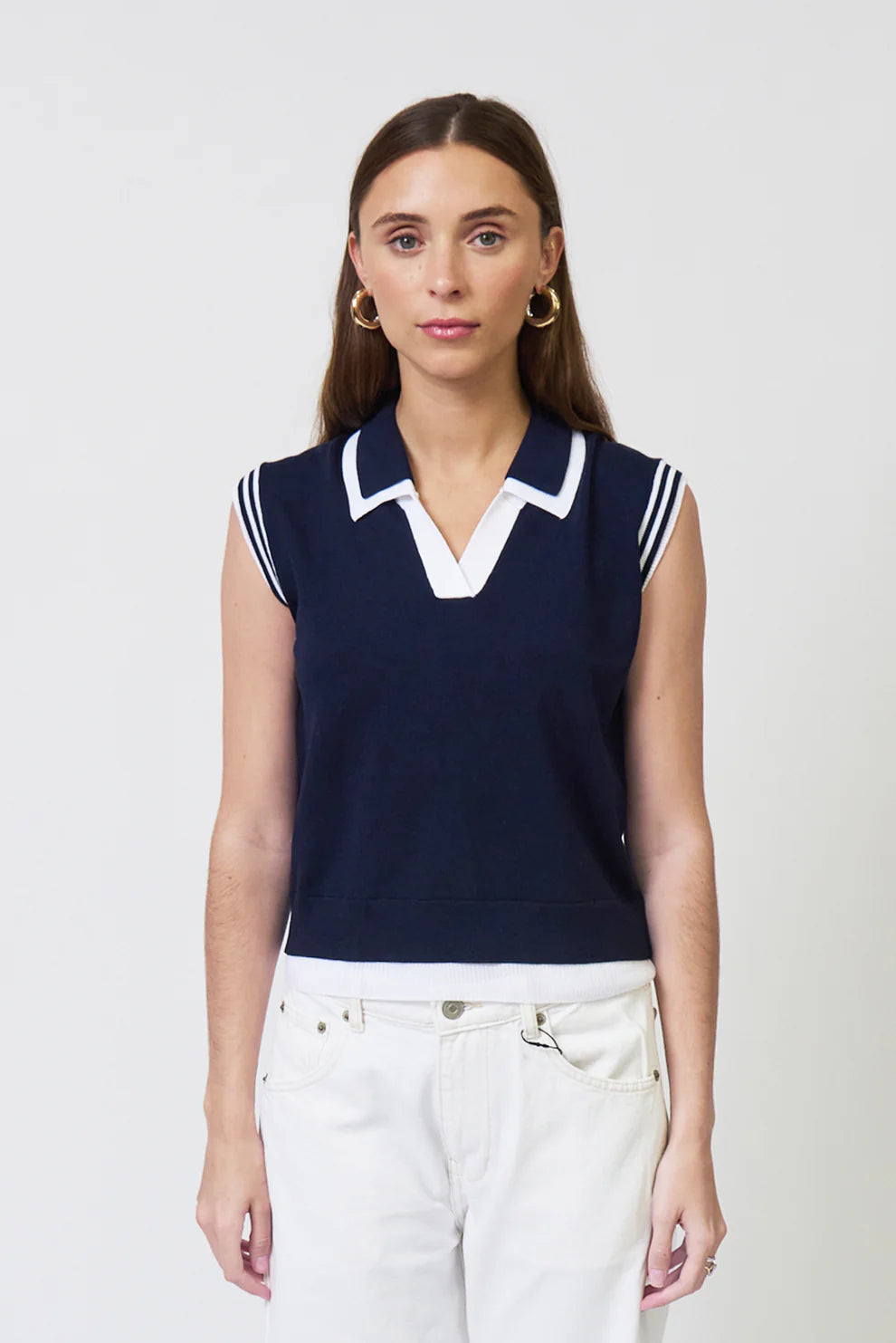 BROOKLYN SHEER DOUBLE LAYER TWOFER POLO