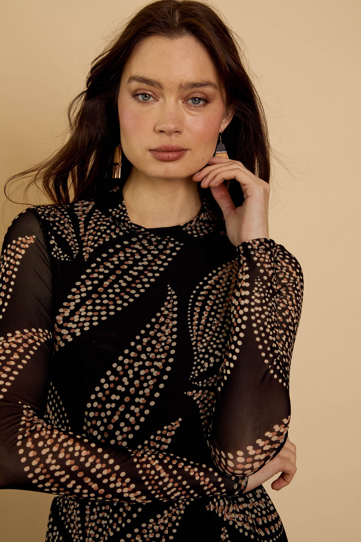 Marta Top in Star Dust Leaf