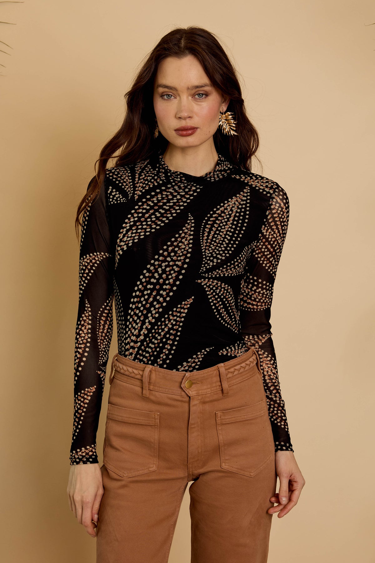 Marta Top in Star Dust Leaf
