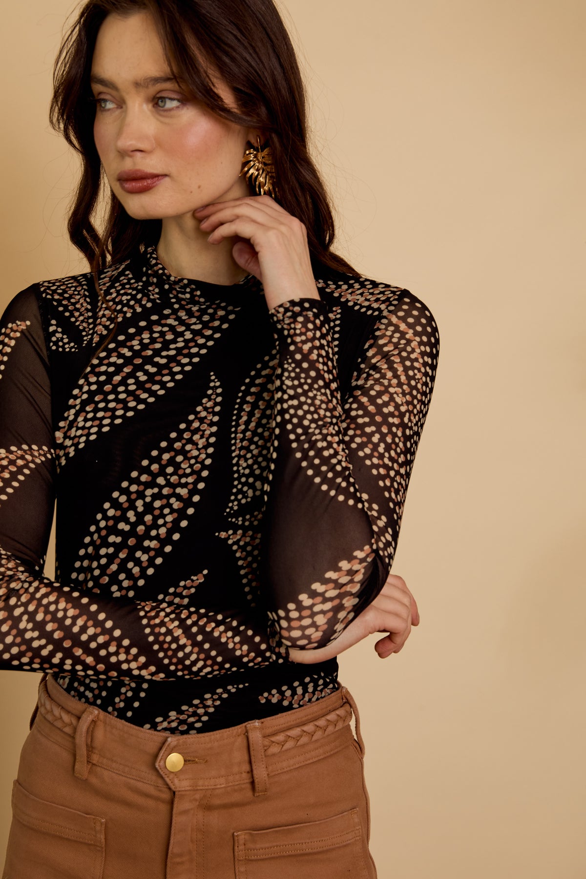 Marta Top in Star Dust Leaf