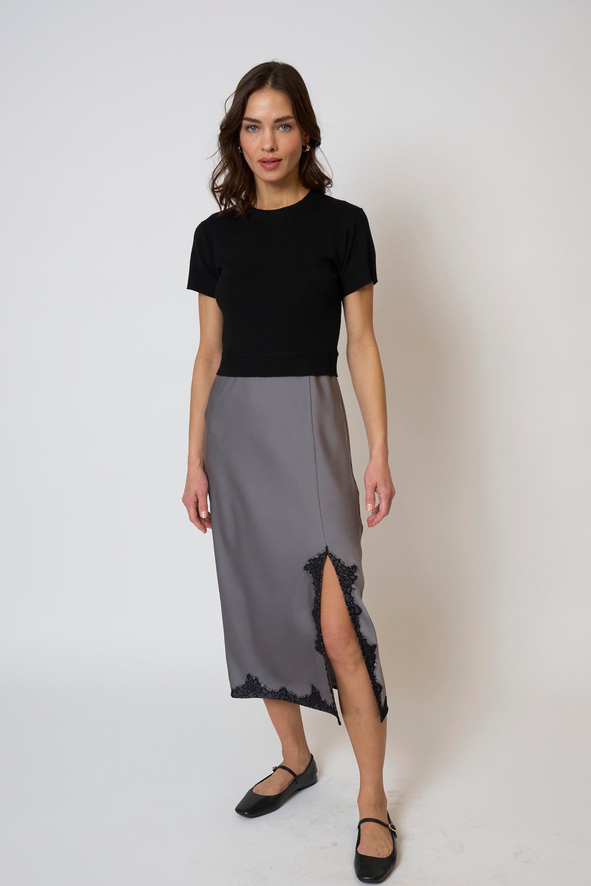 Celeste Lace and Sweater combo dress