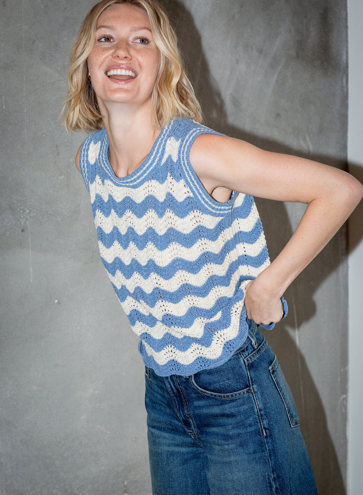 Jess Scallop Hem Tank Sweater