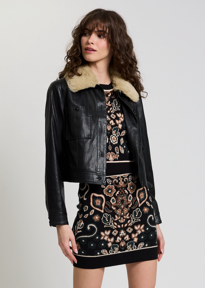LENNOX VEGAN FUR COLLAR JACKET