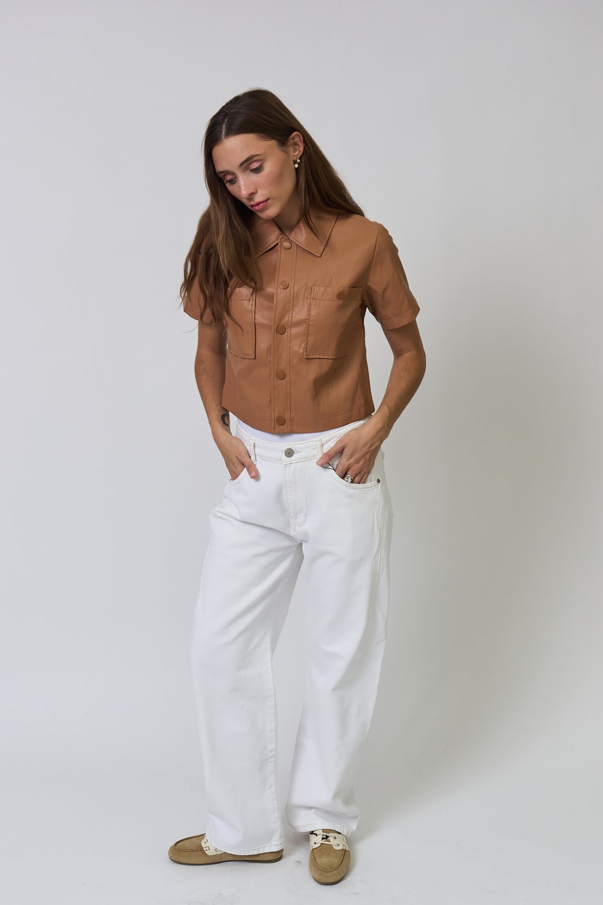 CHELSEA VEGAN CROPPED JACKET