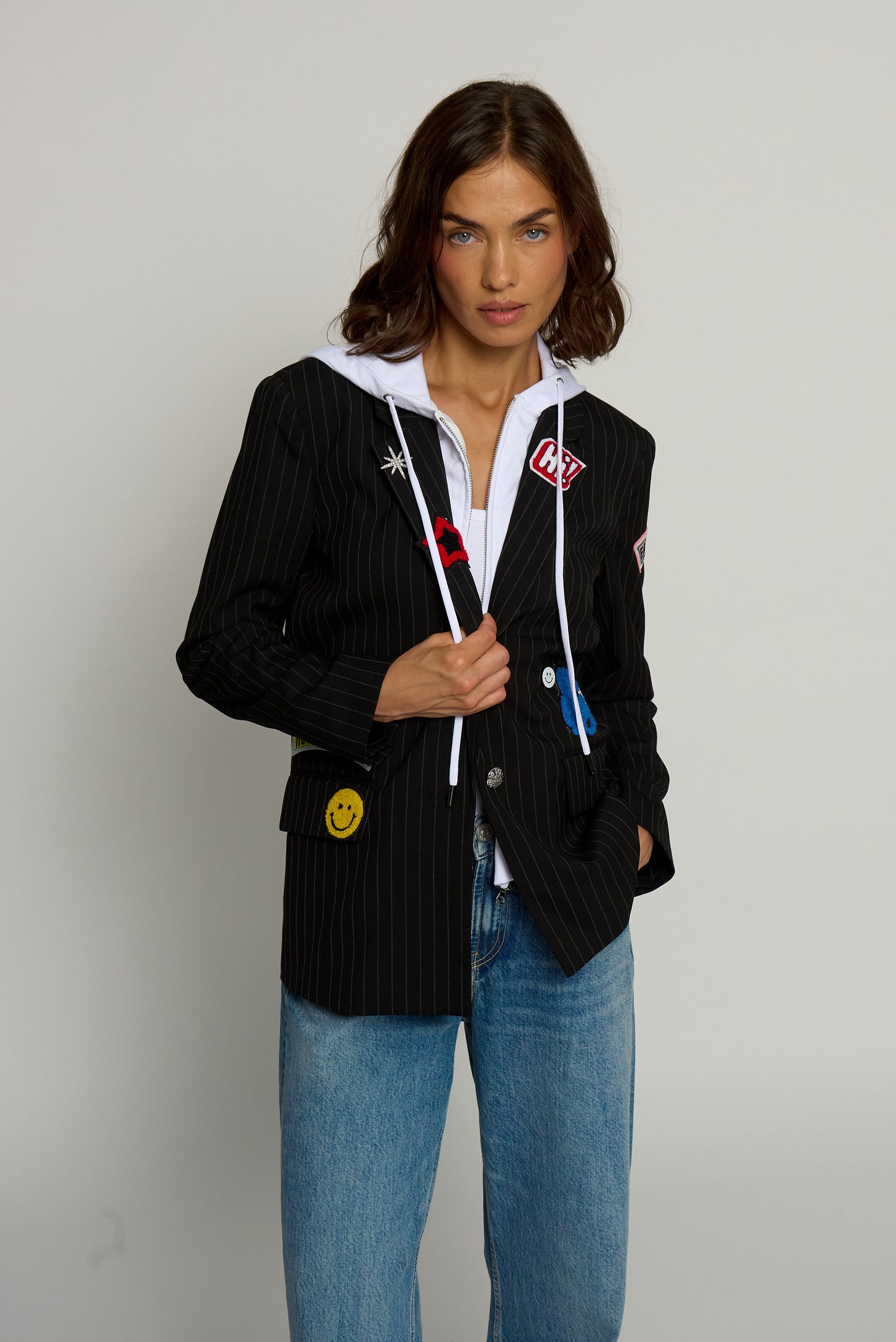 PINSTRIPE PATCH BLAZER