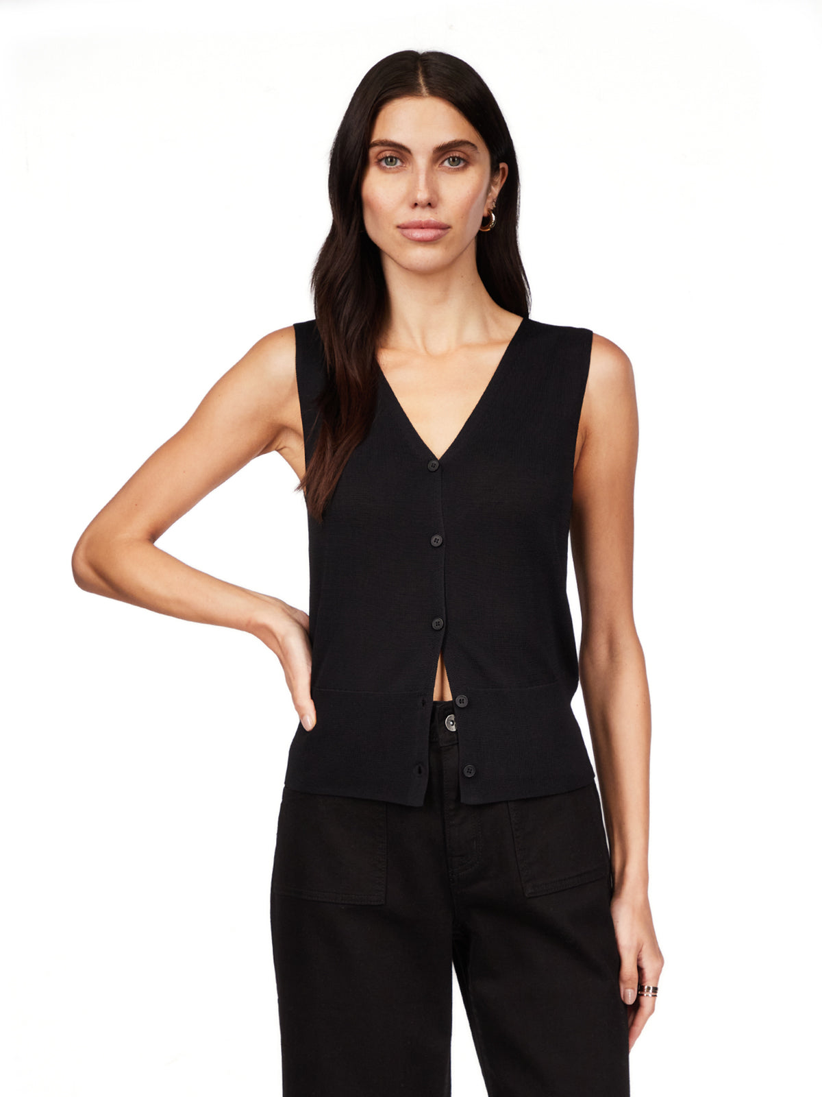 KNITTED BUTTON FRONT