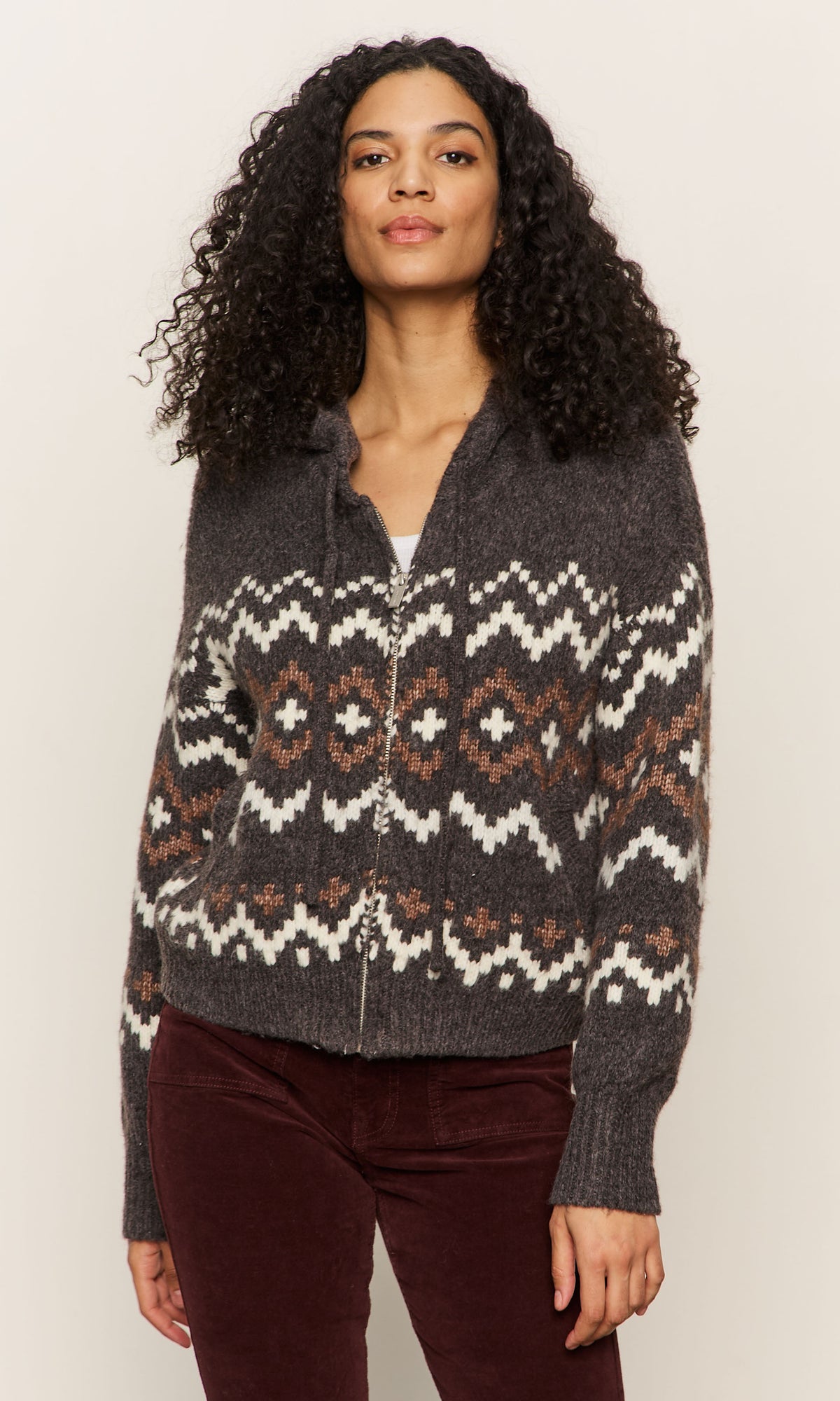 Zip-up Fairisle Hoodie