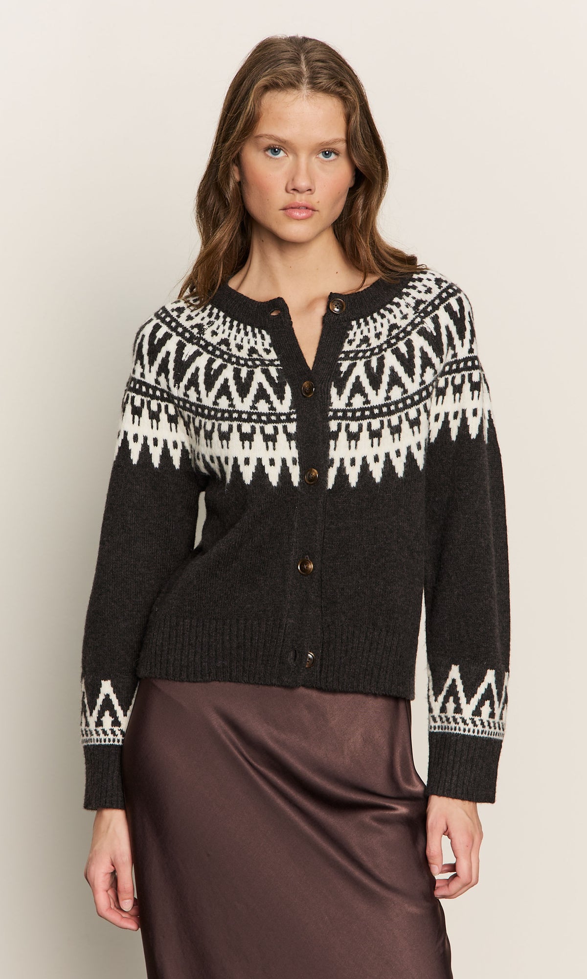 Fairisle Crewneck Cardigan