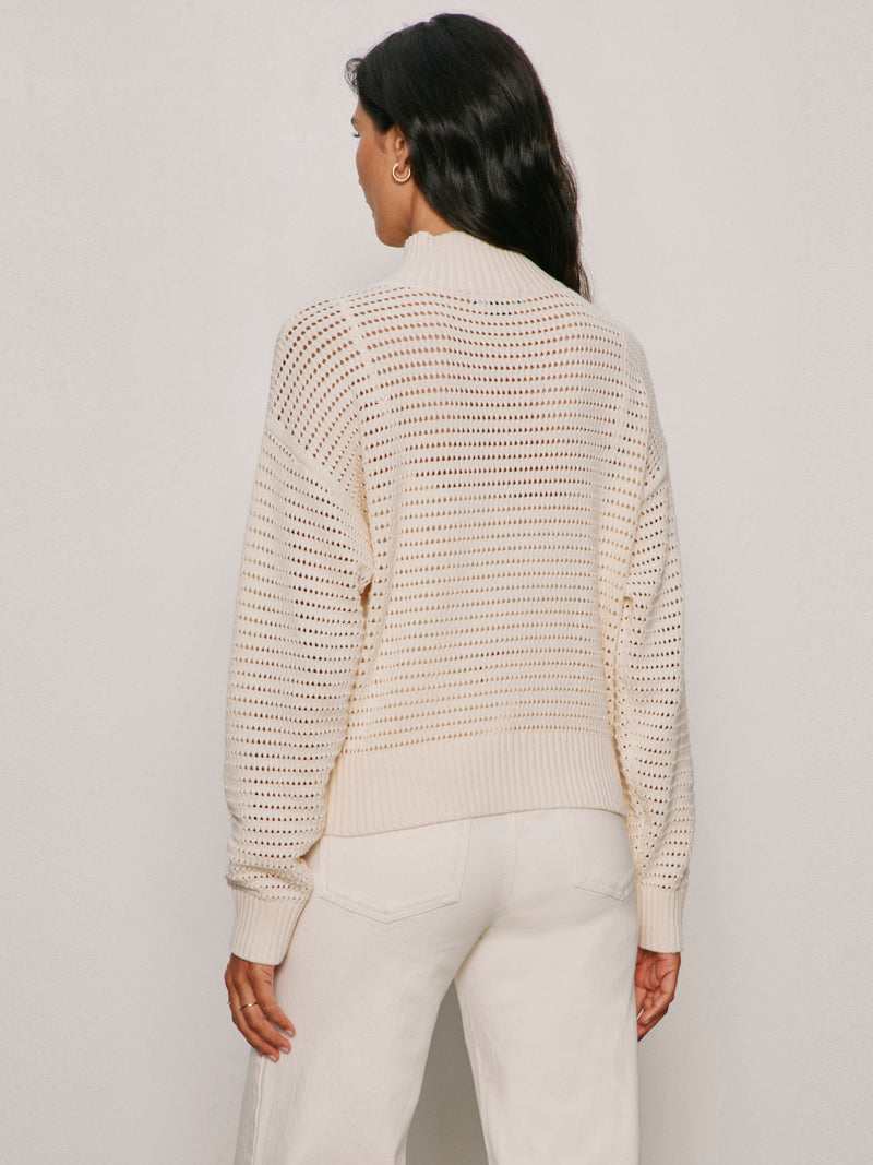 OPEN KNIT 1/2 ZIP SWEATER
