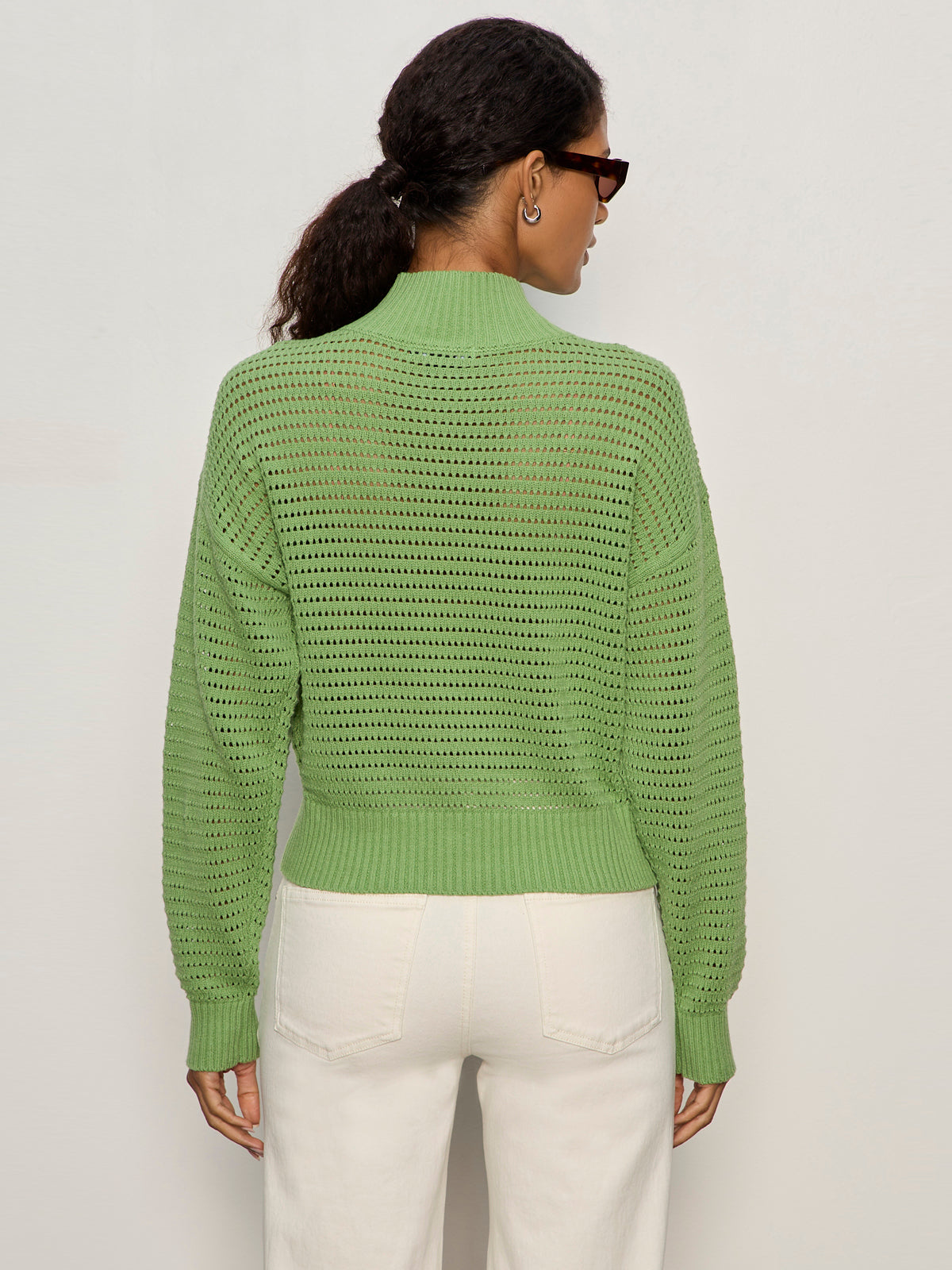 OPEN KNIT 1/2 ZIP SWEATER