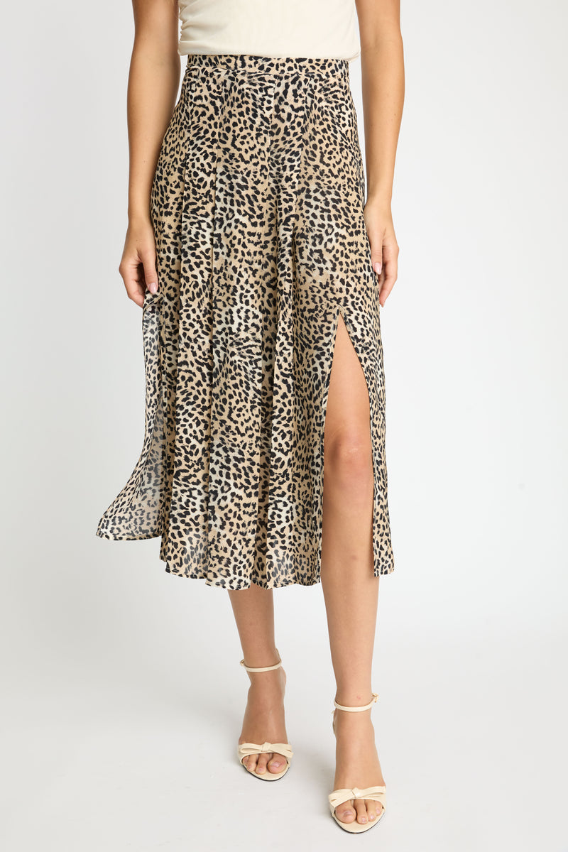 Glenda Skirt in Golden Leopard