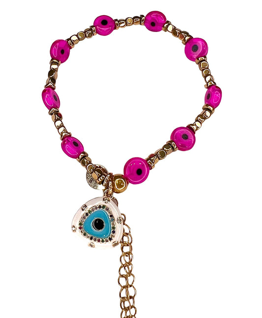 Evil Eye and Gold Bracelet