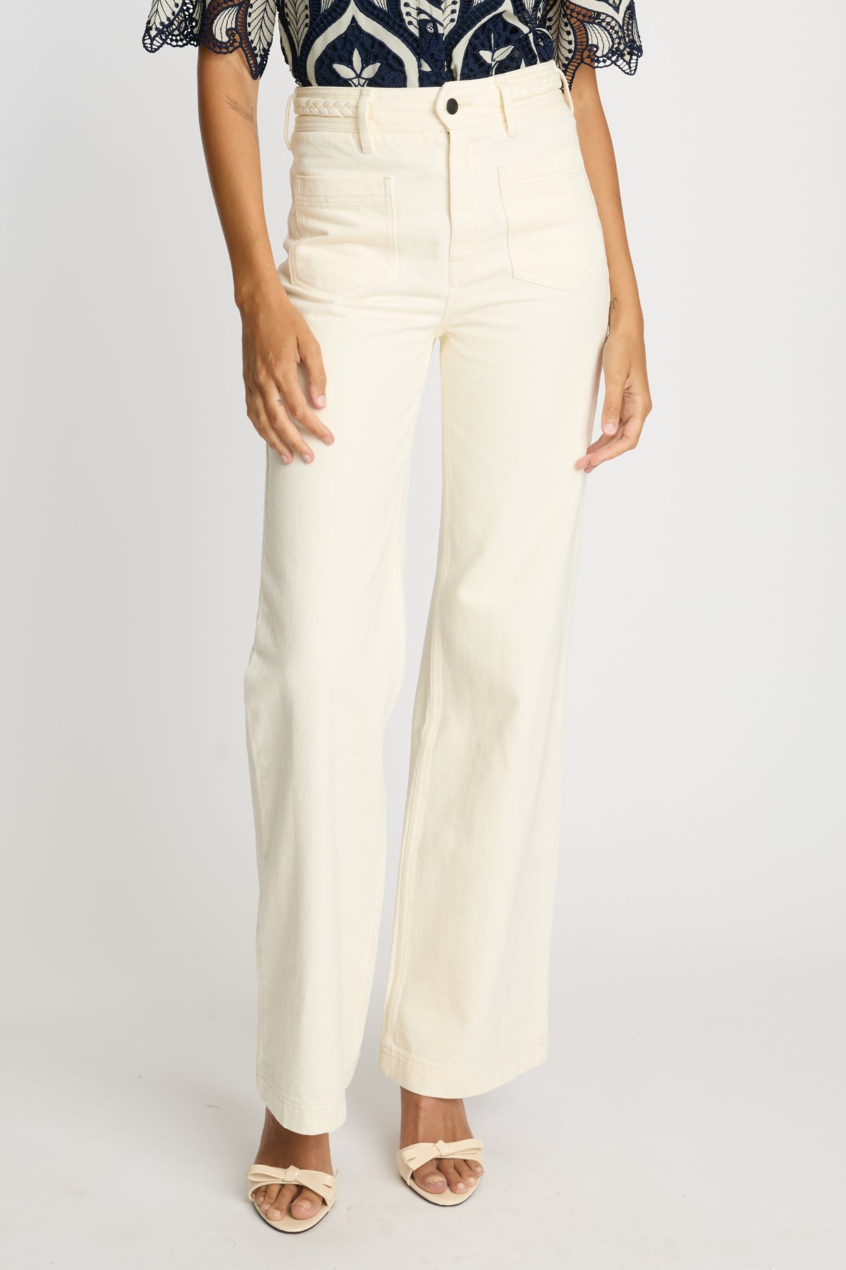 Sienna Denim Pant in Cream