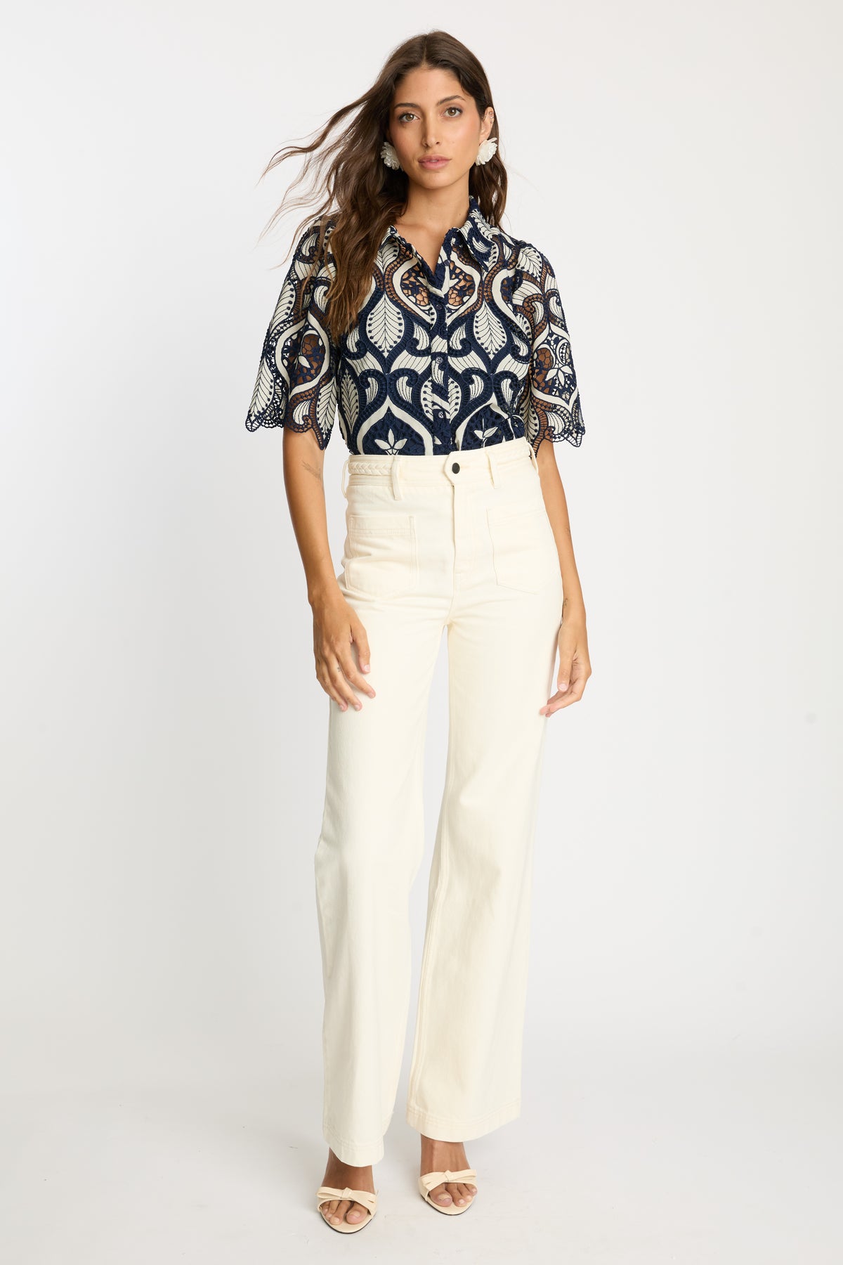 Sienna Denim Pant in Cream