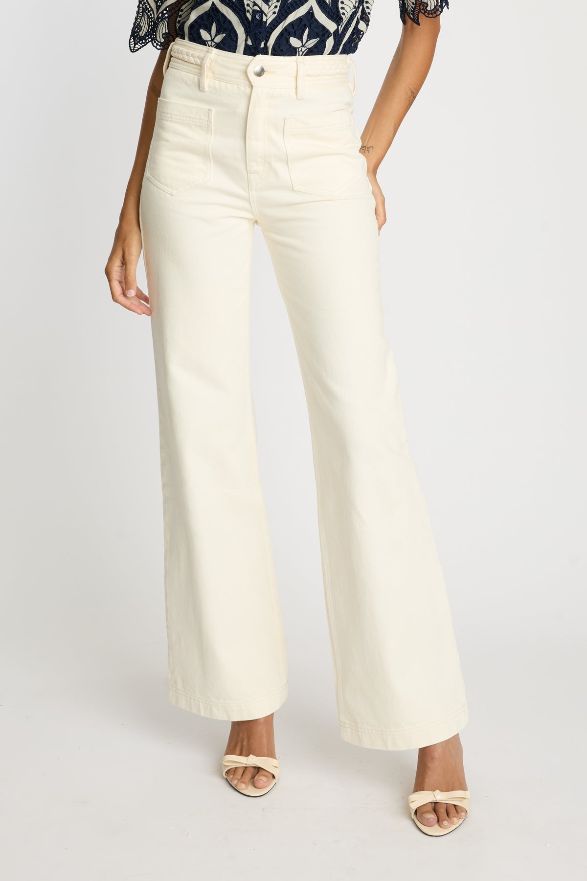 Sienna Denim Pant in Cream