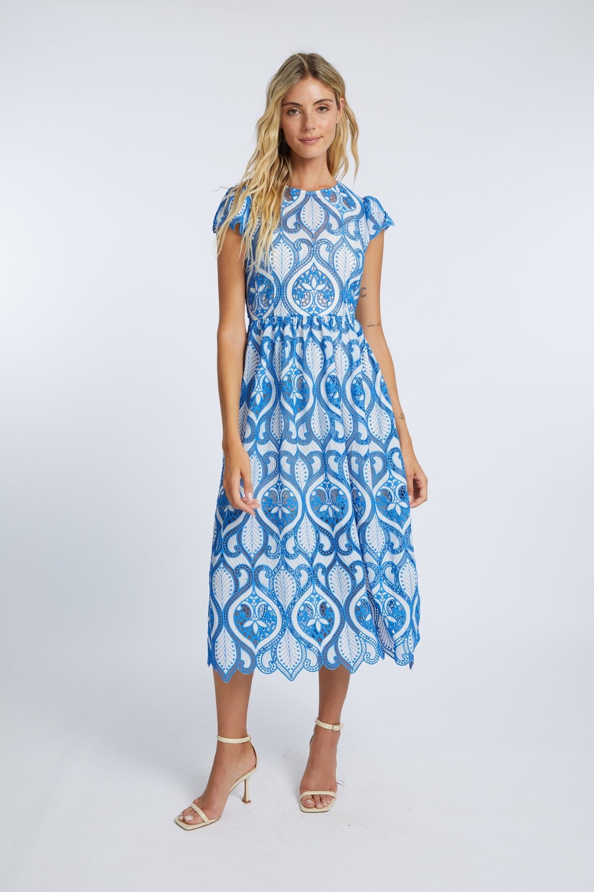 Raquel White / French Blue Lace Dress